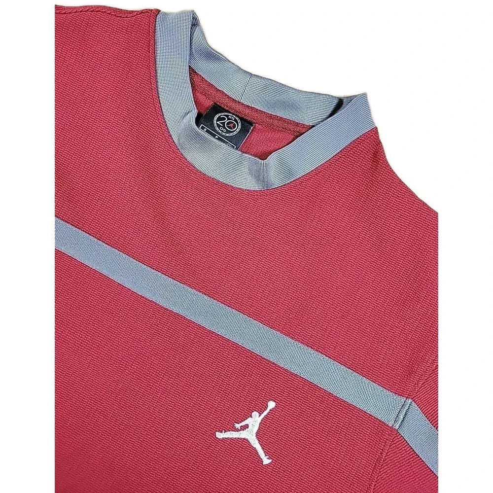 Vintage Air Jordan Shirt Adult SMALL Jumpman 20th Anniversary Long Sleeve RED‎